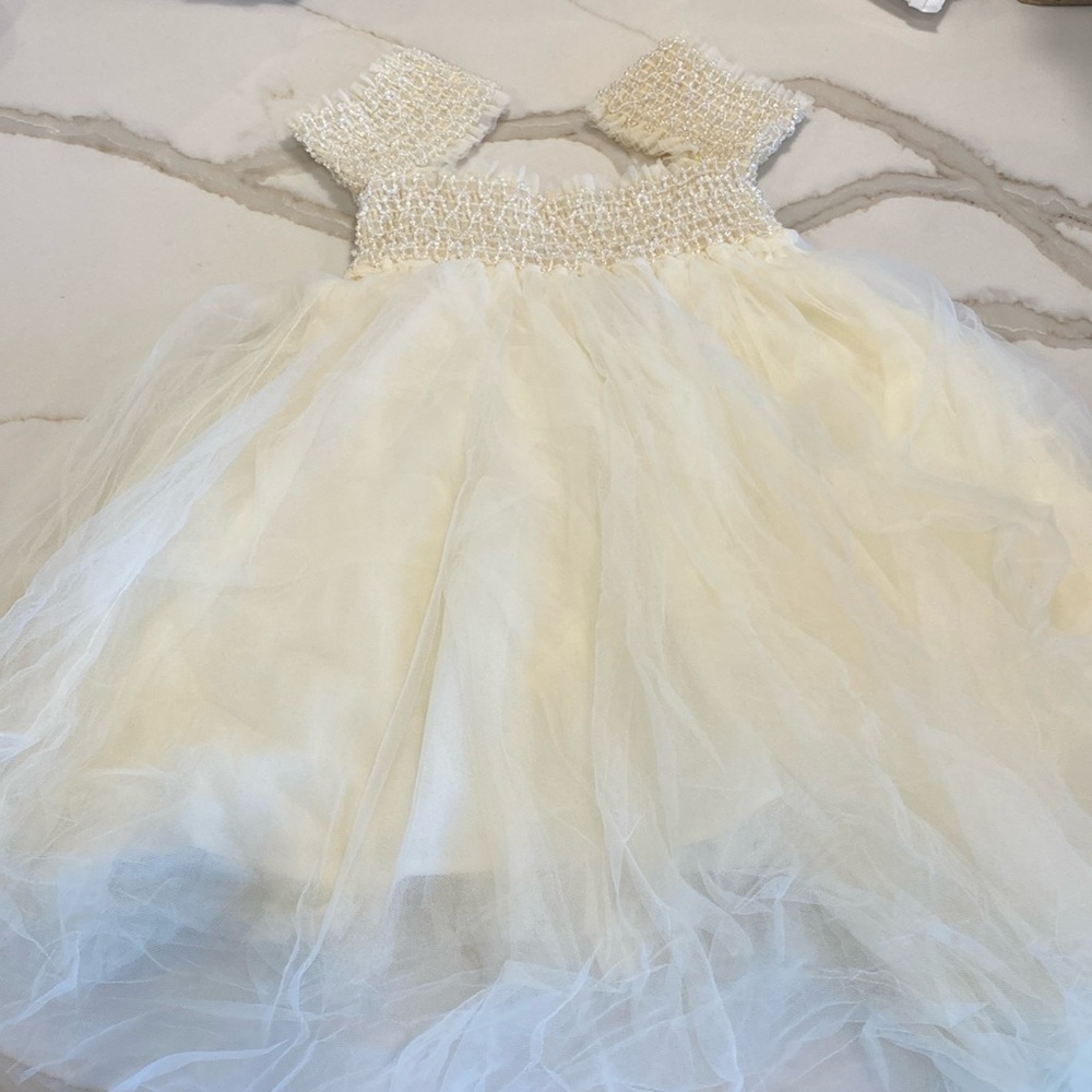 Elise white beaded sparkle Tulle dress